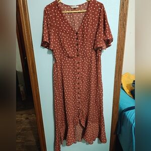 Polka Dot Button-Down Dress